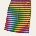 Ribbed Colorful Striped Sleeveless Matching Midi Tank Dresses Multi-color