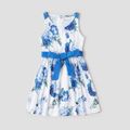 Mosaic Color Block Floral Family Matching Sets Blue