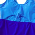 Stripe Print Splice Family Matching Blue Swimsuits Blue