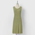 Ribbed Stripe Print Family Matching Green Sets Army green