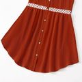 Crepe Solid Flutter-sleeve Matching Red Midi Tank Plus Size Dresses Red