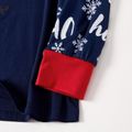 Christmas Santa and Snowflake Print Long-sleeve Family Matching Pajamas Set (Flame Resistant) Royal Blue image 5