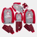 Christmas Snowman and Plaid Print Raglan Long-sleeve Family Matching Pajamas Set (Flame Resistant) Red