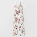 Floral Print V Neck Sleeveless Spaghetti Strap Cami Jumpsuit for Mom and Me Light Pink image 2