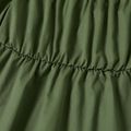 Toddler Girl 100% Cotton Letter Print Off Shoulder Long-sleeve Dress Army green