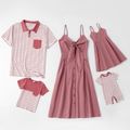 Mosaic 100% Cotton Solid and Stripe Family Matching Sets Deep Magenta