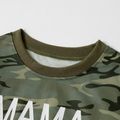 Camouflage Print Long Sleeve Sweatshirts for Mom and Me Army green