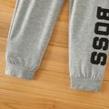 Toddler Boy Letter Print Casual Pants Joggers Light Grey