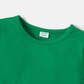 Toddler Girl Letter Headphone Print Long-sleeve Green Cotton Tee Green