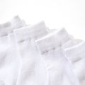 5 pares de calcetines lisos para bebés, niños pequeños y niños Blanco