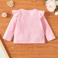 Baby Girl Solid Ruffle Long-sleeve Button Down Top Pink image 5