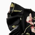 Floral Print Ruffle-sleeve Matching Black Midi Dresses Black