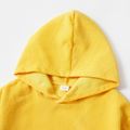 Trendy Kid Boy Solid/Colorblock Pocket Casual Hoodie Sweatshirt Yellow