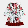 Floral Print Splice Family Matching Red and White Sets Red/White