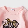 Letter Leopard Print Long Sleeve Sweatshirts for Mommy and Me Light Pink image 5
