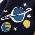 Toddler Boy Space Planet Pattern Sweater Blue