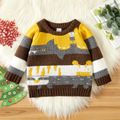 Baby Boy Colorblock Striped Long-sleeve Knitted Sweater Pullover Multi-color