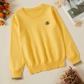 Trendy Kid Boy Letter Print Solid Sweater Yellow