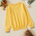Trendy Kid Boy Letter Print Solid Sweater Yellow
