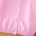 Toddler Girl Button Design Floral Print Sweater Cardigan Pink