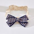 Plaid Print Pretty Bow Hairbands for Girls Light Pink