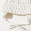 Baby Solid Fleece Pompon Knitted Beanie Hat White image 3
