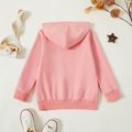 Toddler Graphic Letter and Heart Print Long-sleeve Hooded Pullover Pink