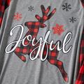 Christmas Deer and Red Plaid Print Raglan Long-sleeve Family Matching Pajamas Set (Flame Resistant) Red image 4