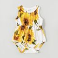 Sunflower Print Sling Midi Dress for Mom and Me Yellow