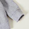Toddler Girl/Boy City Letter Print Pocket Design Gray Hooded Sweatshirt Light Grey