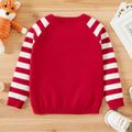 Baby Boy Cartoon Tiger Striped Long-sleeve Knitted Sweater Pullover Red image 5