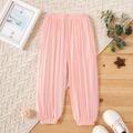 Toddler Girl Ribbed Solid Elasticized Casual Pants Light Pink