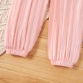 Toddler Girl Ribbed Solid Elasticized Casual Pants Light Pink