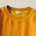 Kid Boy/Kid Girl Letter/Heart Print Fuzzy Pullover Sweatshirt Ginger