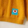 Kid Boy/Kid Girl Letter/Heart Print Fuzzy Pullover Sweatshirt Ginger