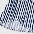 Stripe Splice Short-sleeve Family Matching Sets Royal Blue