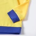 2-piece Kid Boy Letter Print Colorblock Pullover and Blue Pants Set Blue