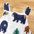 Baby Boy All Over Animal Bear and Tree Print Sleeveless Overalls Jumpsuit Multi-color