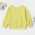 Kid Girl Lace Design Solid Pullover Sweatshirt Light Green
