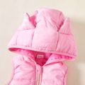 Baby Girl 3D Ears Solid Hooded Vest Sleeveless Coat Jacket Pink