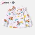 PAW Patrol Toddler Girl Rainbow and Heart Allover Tee White image 1