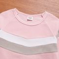 2-piece Kid Girl Colorblock Fuzzy Pullover and Elasticized Pants Set Pink image 3
