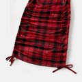 Family Matching Red Plaid Short-sleeve Mini Dresses and Polo Shirts Sets Red image 3