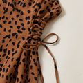 Leopard Print Family Matching Sets(Spaghetti Strap Dresses and Short-sleeve T-shirts) Coffee