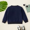 Toddler Boy Excavator Embroidered Stripe/Solid Pullover Sweatshirt Royal Blue image 3