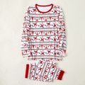 Family Matching Christmas Santa Print Long-sleeve Pajamas Sets(Flame Resistant) Red/White
