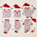 Family Matching Christmas Santa Print Long-sleeve Pajamas Sets(Flame Resistant) Red/White image 1