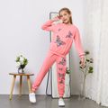 2-piece Kid Girl Butterfly Print Sweatshirt and Pants (3 Colors Available) Pink image 5