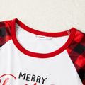 Merry Christmas Family Matching Red Plaid Raglan Long-sleeve Pajamas Sets(Flame Resistant) Red/White