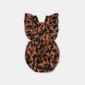 Leopard Print Short Sleeve Matching Brown Midi Plus Size Dresses Brown